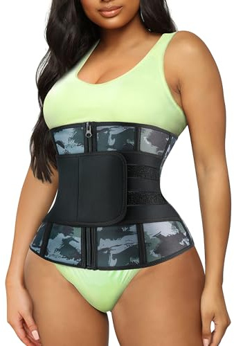 TrainingGirl Ceinture de maintien de taille pour femme, corset minceur, contrôle du ventre, ceinture de sudation pour le sport, gaine amincissante, gaine perte de poids, camouflage, 3X-Large