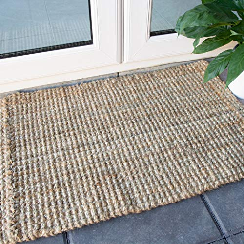 Durable Hardwearing Natural Boucle Jute Rug Dirt Trapper Versatile Woven Lounge Utility Kitchen Area Rugs 120cm x 170cm