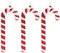 Christmas Concepts® Pack of 3–250mm Extra Large Candy Cane Baubles – Shiny & Glitter Decorated – Christmas Decorations (Red)