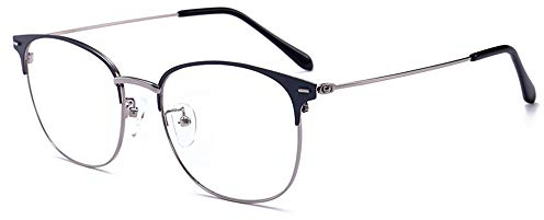 LNTICB Gafas Contra Luz Azul Gafas de Ordenador de Gaming Marco Metálico UV400 Lentes Transparente Anti Fatiga Clásico para Hombre y Mujer