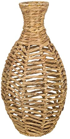 Vaso decorativo in vimini di giacinto d'acqua, vaso elegante Boho per piante e fiori artificiali, 57 cm