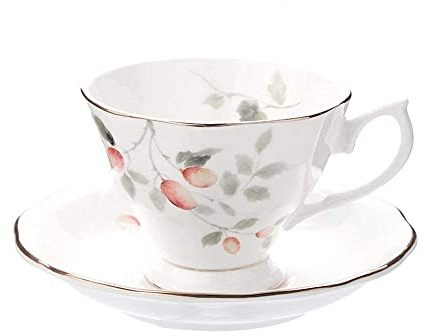 VIGANI Ceramic Coffee Cup,Ceramic Teacup,Coffee Cups Gold Plated Bone China Afternoon Tea Cup and Saucer Set 200ml Latte Cappuccino Caramel Macchiato Espresso Coffee Cup Suitable