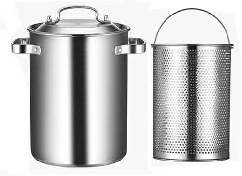 Pasta Pots 4L Asparagus Pot, Asparagus Steamer Pasta French Fry Pot 304 Stainless Steel Pasta Stovetop Cooker With Strainer Basket And Lid For Home Kitchen Restaurant