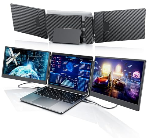 Laptomo Laptop Screen Extender, 14 FHD Portable Monitor Extension, Triple Monitor, Plug & Play Screen Extender für Win/Dex/Android/Mac