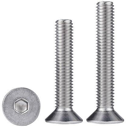 100 Tornillos de Cabeza Hueca Plana M3x 4-100 mm, Rosca Completa, accionamiento Hexagonal, Tornillos de Cabeza avellanada con hexágono Interior, Acero Inoxidable 304(M3*30 50pcs)