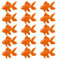 FUIPVGI 15 Stück Künstliche Bewegliche Fische - Schwimmende Deko Goldfisch Plastik für Aquarien - Aquarium Ornament (Orange)