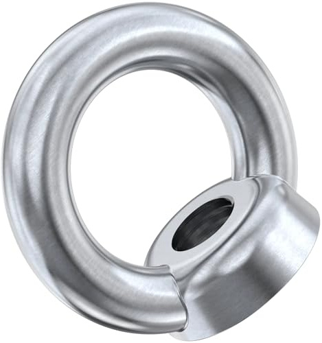 M12 Lifting Eye Nut (Pack of: 2) Heavy Duty Lifting Ring Eye Nuts Female Screw Thread, Ring Shape Eyebolts DIN 582 DIYUK