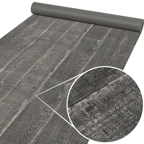 ANRO Küchenläufer Küchenteppich Teppich-Läufer pflegeleicht Läufer Flur Küche rutschfest abwaschbar Holzbrett 400 x 65 cm