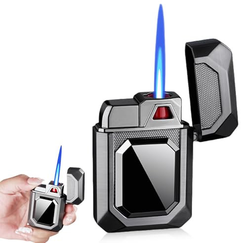 Accendino multifunzionale: accendino vintage antivento, fiamma jet, fiamma coerente, accendino a gas per cucina, barbecue, campeggio (senza gas)