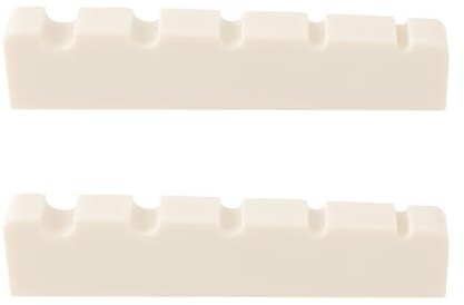 VGOL 2 st 5 strängar elektrisk bas bromutter ersättningsdel 5 strängar bas gitarr toppmutter 46 x 6 x 10,8 – 9,3 mm lämplig för 5 strängar bas, elfenben
