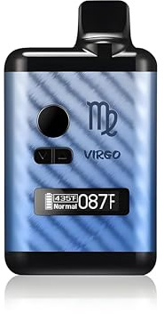 Virgo Portable Dry Herb Vaporizer Cannabis for Aromatherapy Ceramic Heating Chamber, OLED Display Precision Temp Control, USB-C Fast Charging, 1300mAh Battery Nicotine Free Empty Device (Blue)