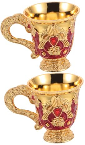 ABOOFAN 2 Pièces Tasse De Purification De L'eau Coupe En Calice Royal Gobelet Médiéval Calice Vintage Gobelet De Fête D'halloween Tasses à Vin Coupe De Vin Élégante Alliage De Zinc