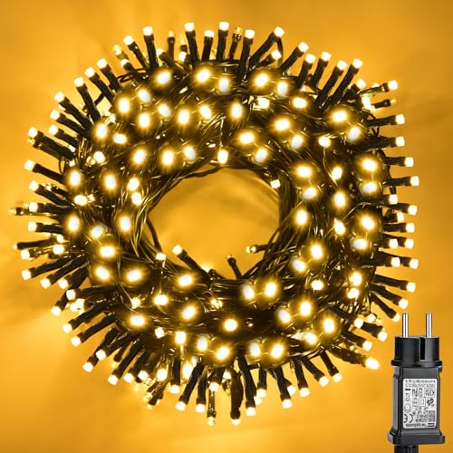JTSIOV 20M 200LED Guirlande Lumineuse Sapin de Noel, IP44 Étanche, 8 Modes Guirlande Lumineuse Exterieure et Intérieur, Jardin Lumineuse pour Noel, Magasins, Saint-Valentin, Anniversaires