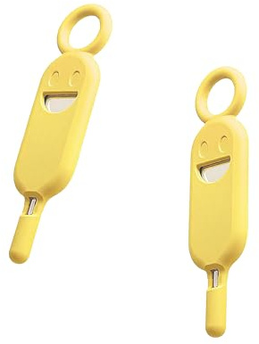 ZAYIO 2PCS Smiley Face SIM Card Pin Holder, Portable Phone Charms and Keychain Charms Ejector Pin Cover, Anti-Lost Phone Keychain, Convenient Bag Charm for Smartphones Fun and Whimsical Design