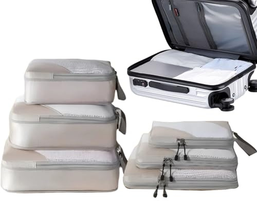 Bolsas De Compresión Para Viaje,Organizadores Equipaje Bolsas De Compresión Viaje | Organizador de Maleta 6 Piezas para Ropa Zapatos Mantas Edredón Vacaciones Avión