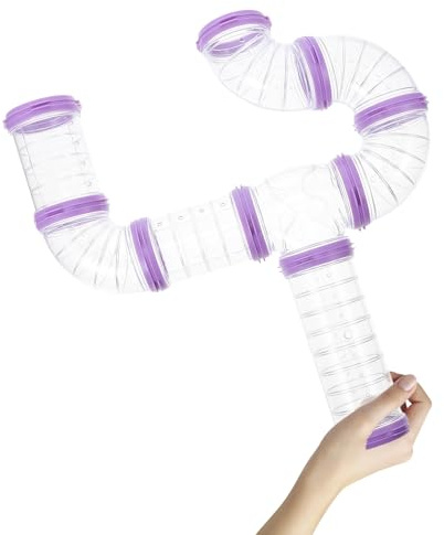 KOCKSHION Set 1 Tubo in Plastica Porpora per Criceti Nani e Gerbilli Tunnel e Gradini per Attività Ricreative e Arricchimento Ambientale Fai da Te