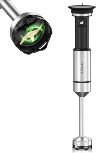 FRESKO Frullatore a Immersione 1000W, Frullatore in Acciaio Inox con Protezione per Pentole, Velocità Regolabili, Frullatore Manuale per Alimenti per Bambini, Zuppe, Frullati, Purè, Salse, Nero
