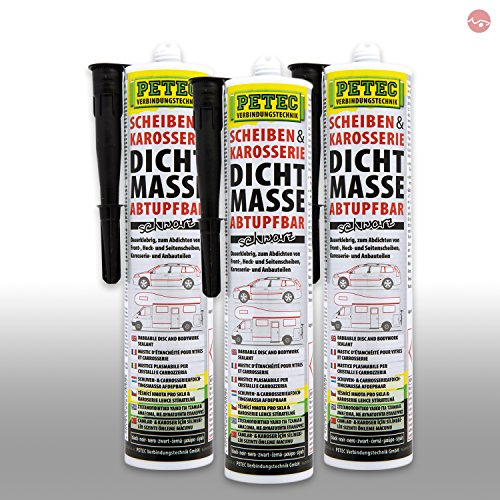 Petec_bundle 3X PETEC SCHEIBEN und KAROSSERIEDICHTMASSE KARTUSCHE ABTUPFBAR 310 ML 83300