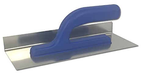 DEWEPRO® Kantenstreicher - Glättkelle - Glättekelle mit 30mm Aufkantung - Edelstahlblatt - 270x100x30mm - Werkzeug zum Verputzen an Ecken und Kanten