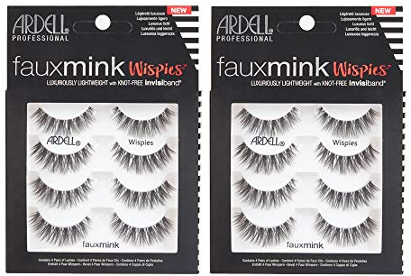 Ardell Faux Mink False Eyelashes, Wispy Natural Lashes, Reusable, Soft & Lightweight for Everyday Glam, Multipack - 2 Pack x 4 Pairs