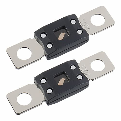SIGANDG 500A MEGA Fusible de alta corriente 500 amperios AMG Fusible atornillado para coches, camiones, vehículos de construcción, autobuses, caravanas (2 unidades)