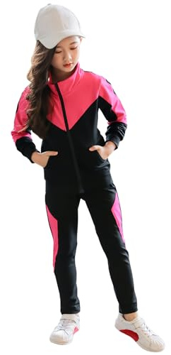SXSHUN Jogging Enfant Ensemble de Survêtements Fille Pantalon Jogging Sport Vêtement