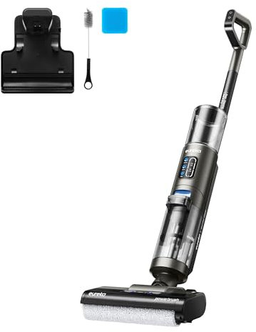 Eureka Cordless Wet Dry Vacuum Cleaner Self Cleaning Vacuum and Mop Combo, Good for Hard Floors Pet Hair Sticky Messes, RapidWash NEW430BL, Blue