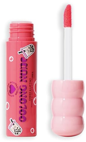 I Heart Revolution Bubble Tea Milchiges Rouge + Lippenfarbe, feuchtigkeitsspendende All-in-One-Gesichtsfarbe mit Matcha-Grüntee, Oolong Nude