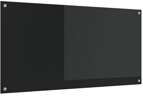 vidaXL Küchenrückwand Schwarz 120x60x0,6 cm Hartglas