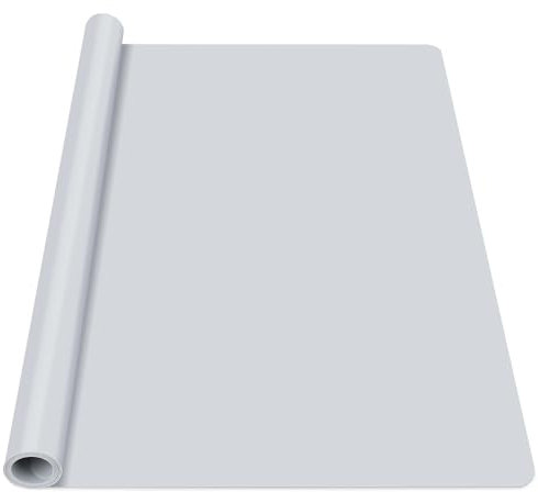 Luxeu Bastelunterlage Groß, 70X50cm Knetunterlage, Silikonmatte für Handwerk DIY, Epoxidharz Formen, Abwaschbar und Hitzebeständige (Hellgrau)