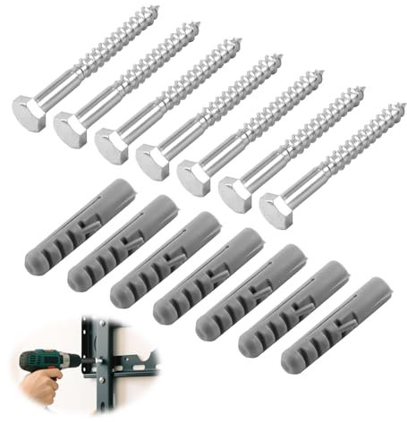 Heavy Duty Masonry Brick Wall Fixing Plug M8x70mm with Expansion Plastic Plugs Coach Screws Wall Fixing Anchor Bolts for TV Mounts, Water Heaters & Stone Masonry Screws for Brick Wall (7)