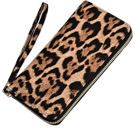 ZUIMEIHQH Leopard Print Purse, Ladies Wallet Purses Credit Card Holder Wallet, Leopard Print Wallets Purses for Women Men