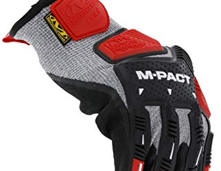 Mechanix Wear Mechanix Herren M-pact® Knit Cr5a5 rękawiczki (L, szare/czarne) Schnittfeste ArbeitHandschuhe, Grau/Schwarz, L EU