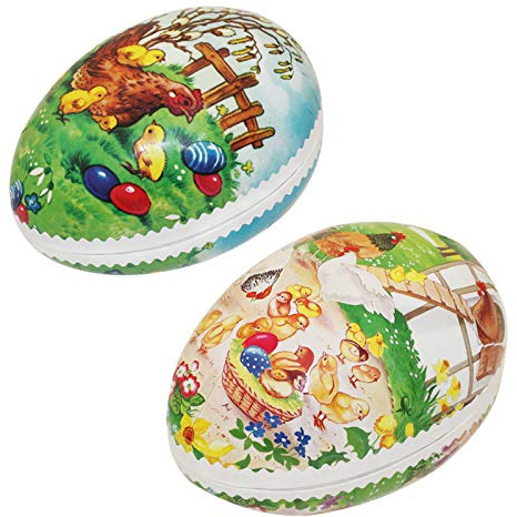 Nestler 2er Set Bilderostereier zum Befüllen 18 cm bunt Sortiert, Ostereier, Osterdekoration, Eier, Füllei, Pappei, Papposterei