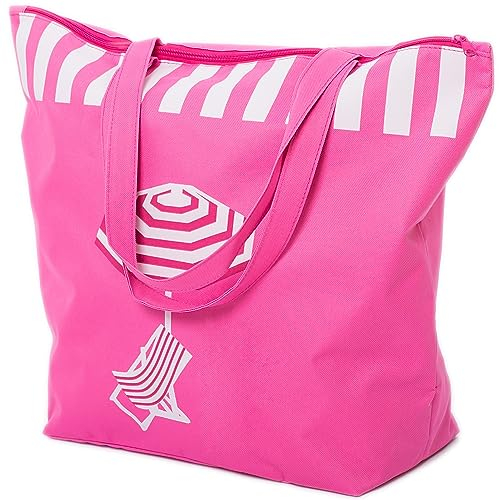 AIREE FAIREE Strandtasche Damen Schultertasche Shopper Sommer Tasche Größe 50 x 38 x 16 cms Reißverschluss Schirm Sonnenschirm