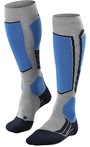 FALKE SK2 Intermediate Wool M Kh lana hilo funcional gruesos cálidos 1 par, Calcetines de esquí Hombre, Gris Light Grey 3400, 39-41