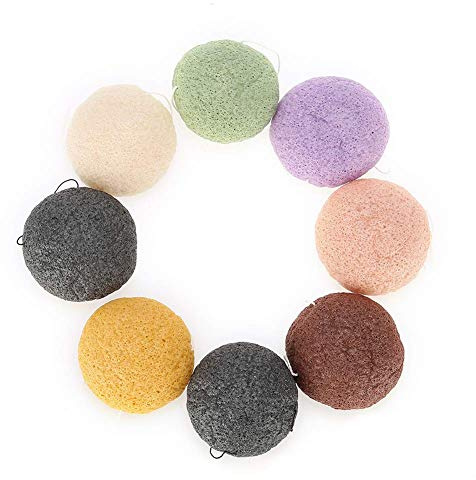 Esponja de limpieza facial Set 8pcs Color Tipo redondo Konjac Wash Face Flutter Esponjas corporales de cuidado facial natural