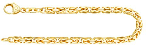 EDELIND Königskette Gold 585, Echtgold Armkette 3.2 mm mit Stempel aus Gelbgold, Goldarmband aus Deutschland, Herrenschmuck mit Karabinerverschluss, Länge 18 cm, Gewicht ca. 12.7 g.