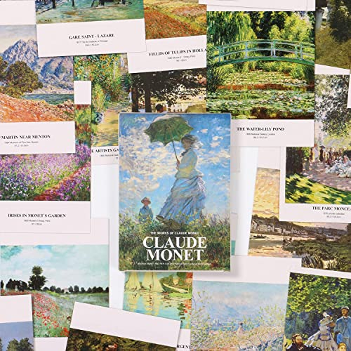ZPPLD 30 Postkarten,Kunstpostkarten,berühmte Gemäldepostkarten,Postkarten Vintage,Postkarte,Landschaftspostkarten,Postkarten für Freunde und Klassenkameraden (Monet)