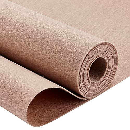 BENECREAT 40 cm x 3 m khaki filttyg, smyckeskrin filtklädsel för högtidsdekorationer gör-det-själv fotoram och smyckeskrin tyg, 1 mm tjock