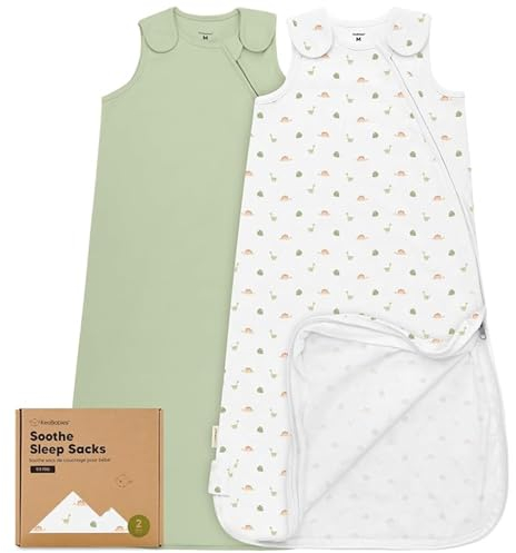 KeaBabies 2er-Pack Bio-Schlafsäcke 100% Baumwolle – Babyschlafsack, tragbare Babydecke, Schlafsack für Babys, Pucksack für Kleinkinder, Neugeborene, Säuglingsschlafsack, Mädchen, Junge (Roarsome, M)