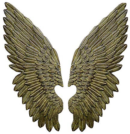 Decorazione Murale Scultura da parete in ferro, una coppia di ali d'angelo in bronzo, decorazioni artistiche da parete, sculture in bassorilievo realizzate a mano per la decorazione della parete di ca