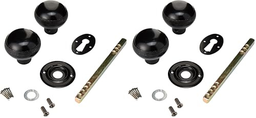 SterlingSRL8BK Rim Knob Sets, Black, Set of 2 Pieces (Pack of 2)