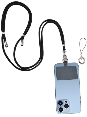 Mobiltelefonsnodd, mobiltelefonsnodd för upphängning, mobiltelefonsnodd halsrem mobilhållare, telefonhalsband, mobiltelefonband, multifunktionellt nyckelband för telefon, svart, Siehe Beschreibung