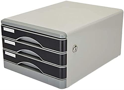 QUSYZD Archivador de Metal de Tres Niveles de Escritorio con gabinete bajo con Cerradura Tipo cajonera Gabinete de Datos Gabinete de Almacenamiento Gabinete pequeño de estaño,