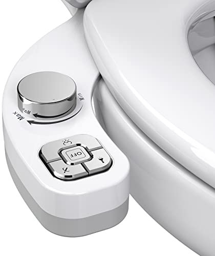 WRISIN Bidet Toilette WC Bidet Japonaise Pulvérisateur Bidet Kit Abattant WC Alle De Bain avec Double Buses rétractables autonettoyantes (CHROME)