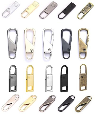 Lot de 20 tirettes de rechange pour fermeture éclair en métal, languette amovible pour vêtements, bagages, valise, sac à dos