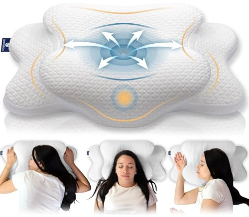 SIMPUREA® Orthopädisches Schlafkissen „Bamboo“ – Ergonomisches Nackenstützkissen mit viskoelastischem Memory-Schaum & atmungsaktivem Bambusfaser-Bezug – Für Rücken-, Seiten- & Bauchschläfer