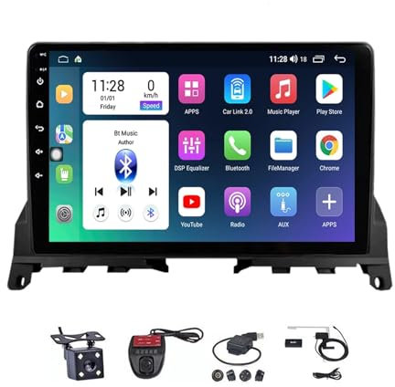 Generico Autoradio Android 13 da 9 Pollici per Mercedes-Benz Classe C W204 (2006-2011) - Ricevitore 2 DIN da Incasso con Navigazione, CarPlay, FM/AM, Controllo vocale, aggiornamento del Sistema Audio