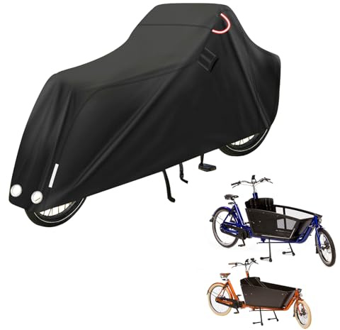 Copertura impermeabile per bicicletta da carico 420D, in tessuto Oxford, protezione UV con sacchetto di immagazzinaggio, copertura per bicicletta, copertura per bicicletta, copertura cargo per